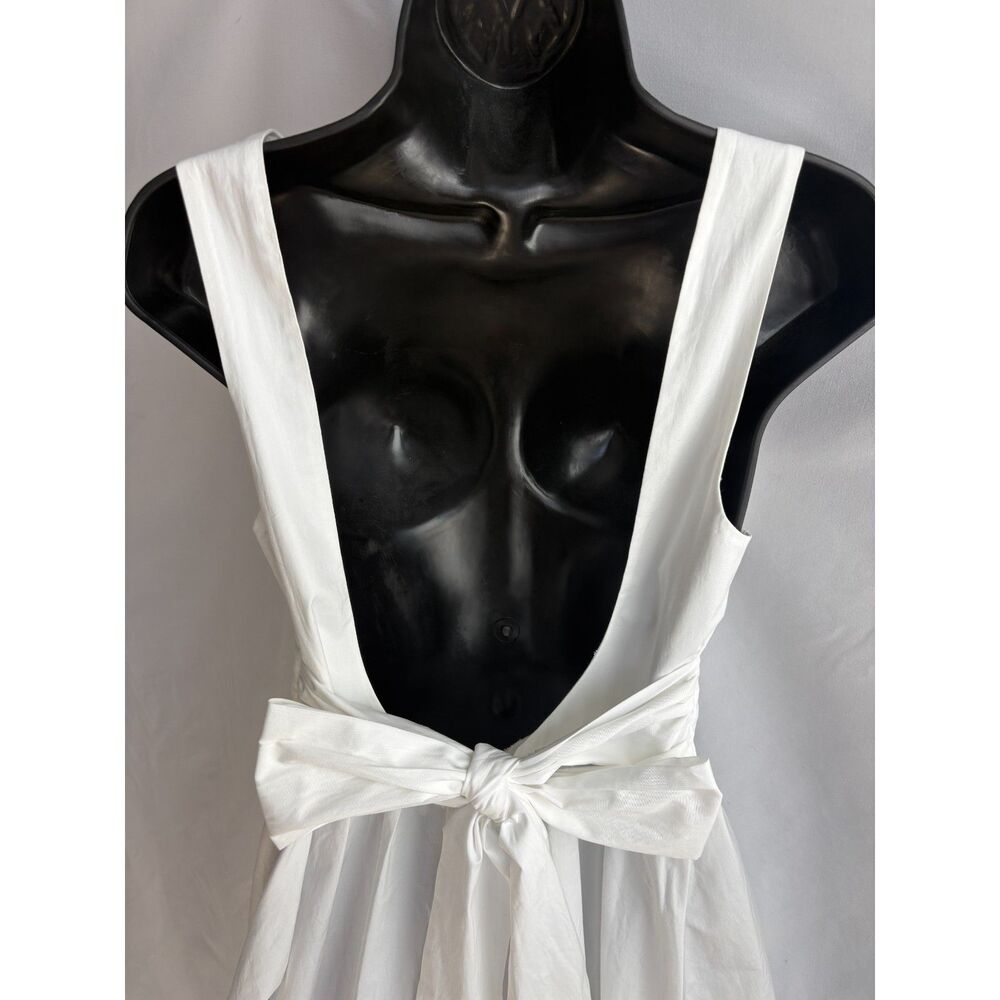 New White Mini Bubble Skirt Dress Bow Back Size M Girly Feminine Romantic Cute - Picture 6 of 11